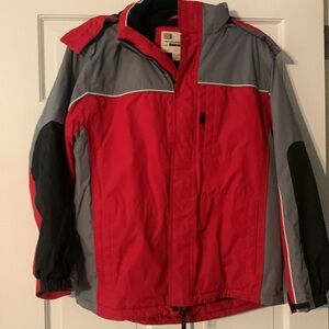 Faded glory heavy snow coat with fleece lining and hood. Size 14/16.